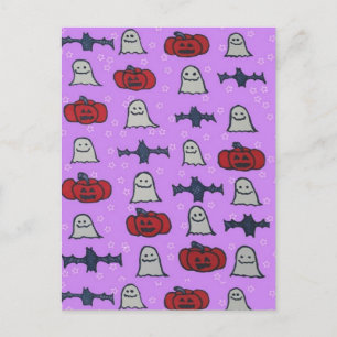 Purple Halloween Fun Print Postcard