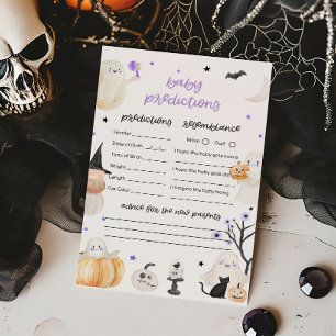 Purple Halloween Little Boo Baby Predictions Game