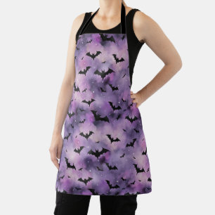 Purple Halloween Sky with Bats – Spooky Cute Apron