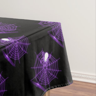 Purple Halloween Spider Web Tablecloth