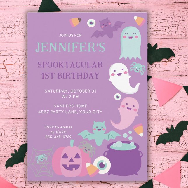 PURPLE HALLOWEEN SPOOKTACULAR BIRTHDAY PARTY INVITATION (Creator Uploaded)