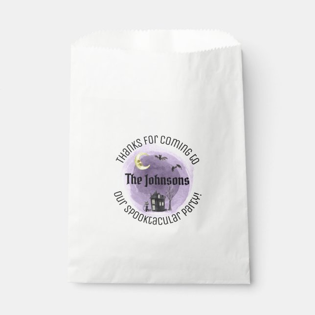 Purple Halloween Thank You Spooktacular Party Favour Bag (Front)