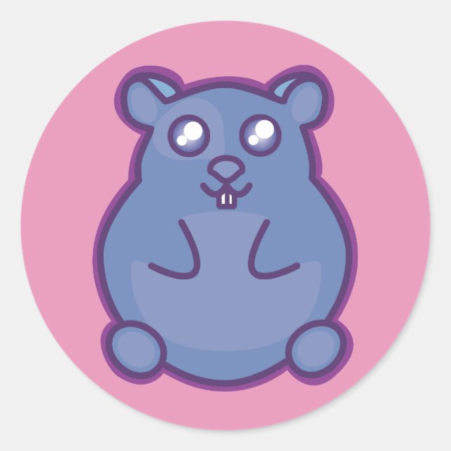Purple Hamster Classic Round Sticker (Front)