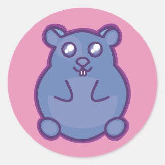 Purple Hamster Classic Round Sticker
