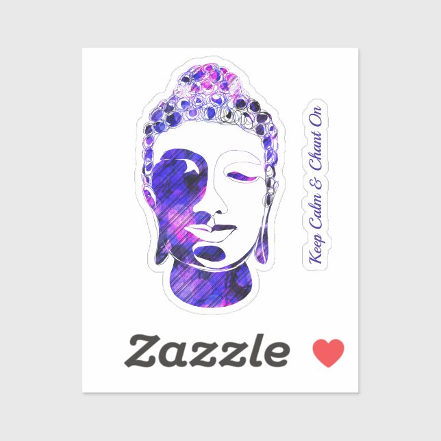 Purple hand drawn motivational buddha sticker (Sheet)