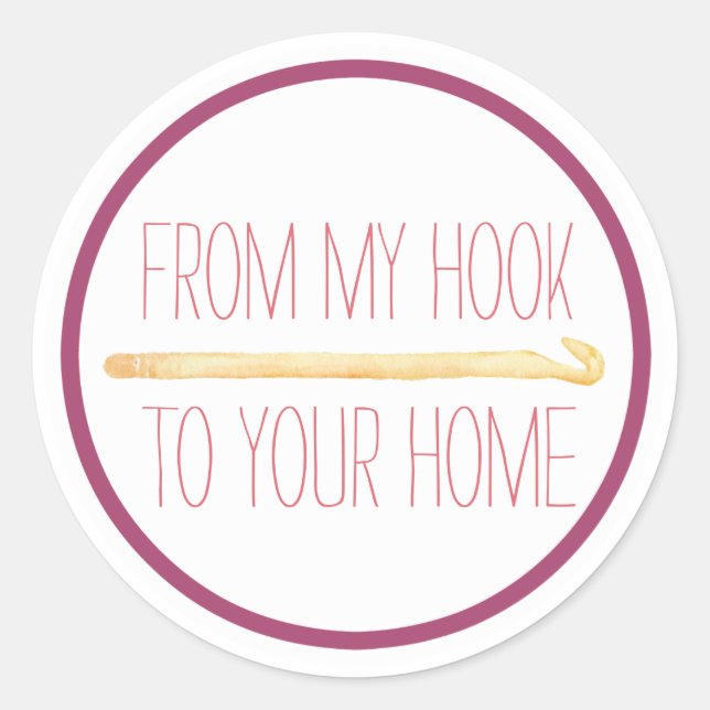 Purple Handmade Crochet Classic Round Sticker (Front)