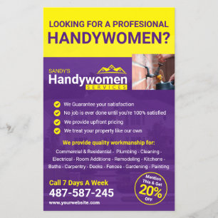 Purple Handy Women Business Flyer - Home Business