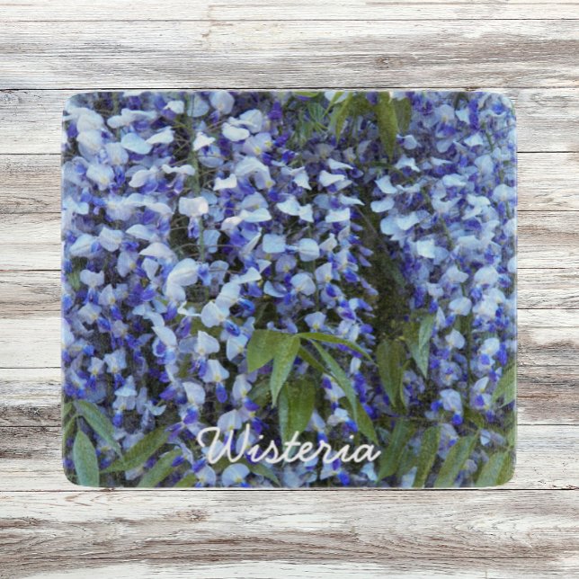 Purple Hanging Wisteria Floral Cutting Board (In Situ)