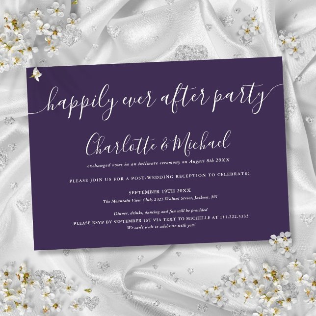 Purple Happily Ever After Party Wedding Invitation (Purple Happily Ever After Party Wedding Invitation)