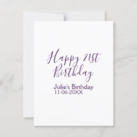 Purple happy 21st birthday name date Keychain