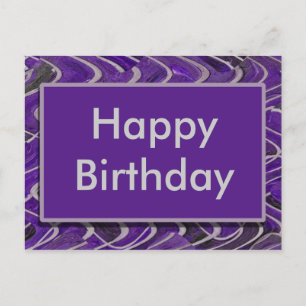 purple Happy Birthday Postcard