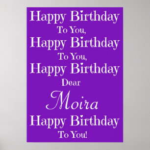 Purple Happy Birthday Song Poster