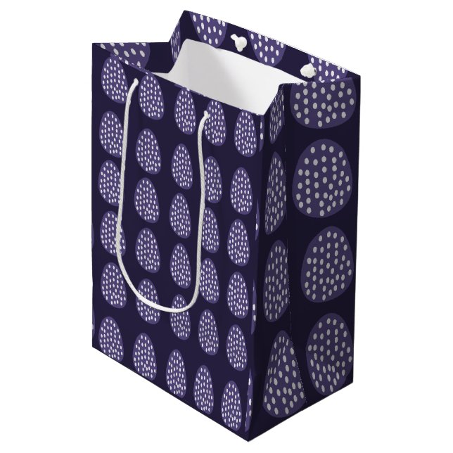 Purple Happy Easter Eggs  Medium Gift Bag (Front Angled)