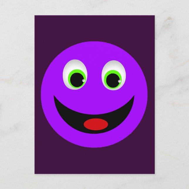 PURPLE HAPPY FACE POSTCARD (Front)