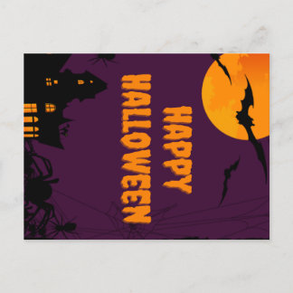 Purple Happy Halloween Poster Postcard