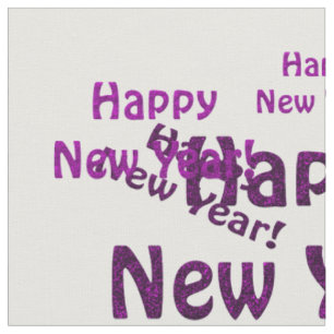 purple happy new year fabric