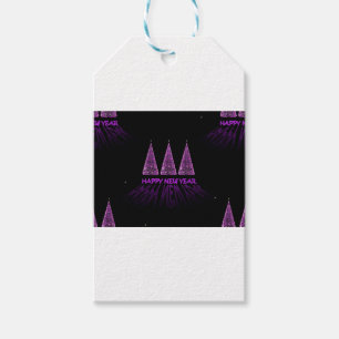 purple happy new year gift tags