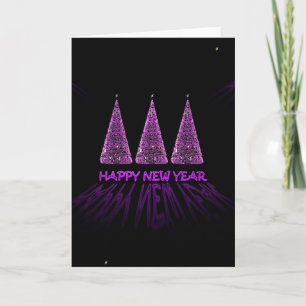 purple happy new year holiday card
