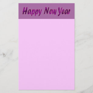 purple happy new year stationery