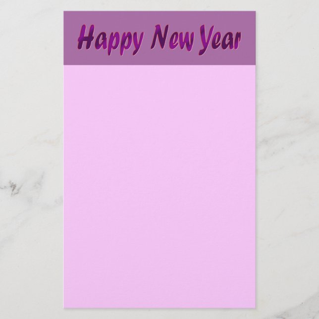purple happy new year stationery (Front)