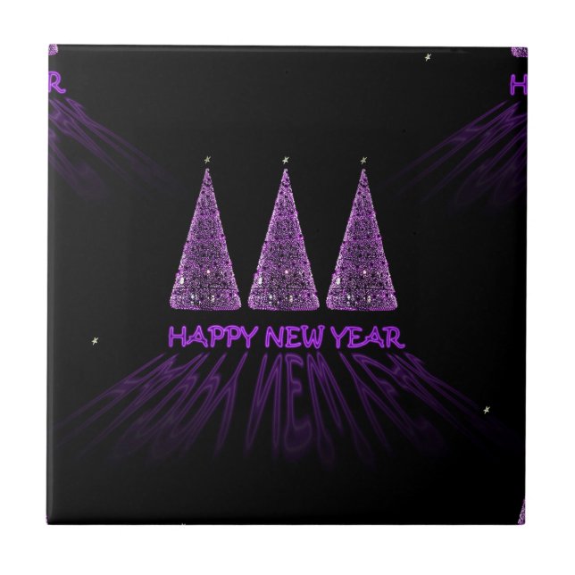 purple happy new year tile (Front)
