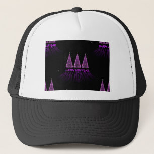 purple happy new year trucker hat