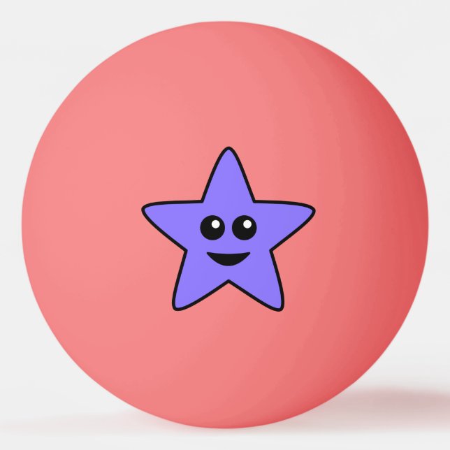 Purple Happy Star Ping Pong Ball (Front)