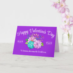 Purple Happy Valentines Day Card