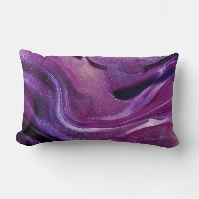 Purple Harmony Pillows: Elegance Redefined.  Lumbar Cushion (Front)