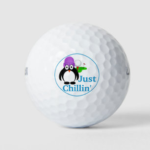 Purple Hat Penguin Just Chillin' Golf Balls