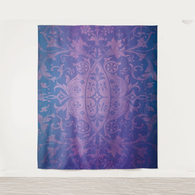 Purple Haunted Halloween House Photo Backdrop Prop Tapestry (Front)