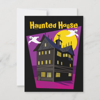 Purple Haunted House Invitations