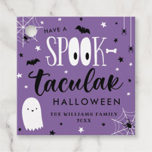 Purple Have A Spooktacular Halloween Favour Tags