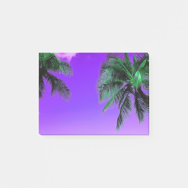 Purple Hawaiian Palm Trees Post-it Notes (Front)