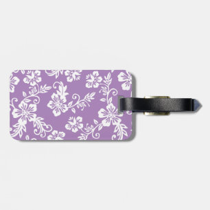 Purple Hawaiian Print Luggage Tag