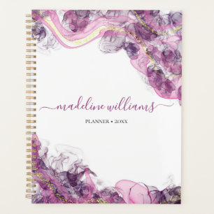 Purple Haze Abstract Agate and Gold 2025 Planner