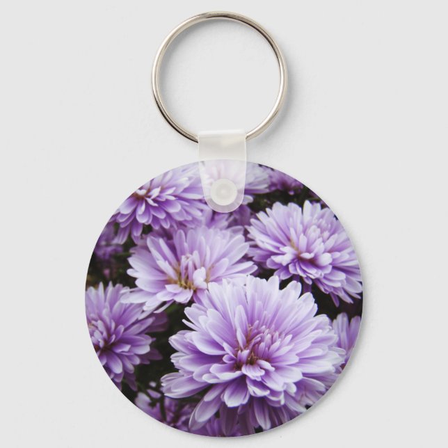 Purple Haze Chrysanthemums Key Ring (Front)