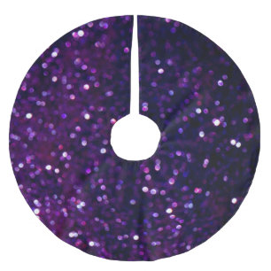 Purple Haze: Glitter Lights Background Brushed Polyester Tree Skirt