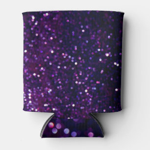 Purple Haze: Glitter Lights Background Can Cooler