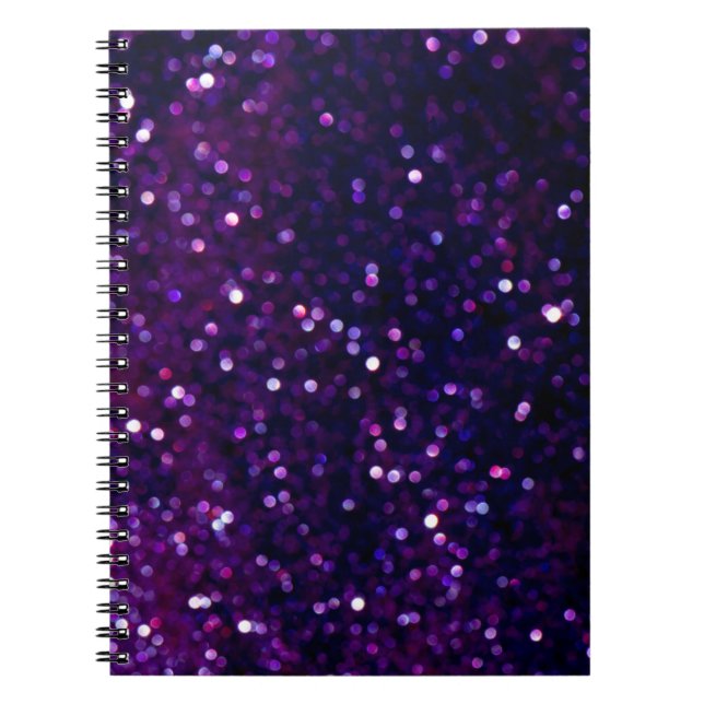 Purple Haze: Glitter Lights Background Notebook (Front)