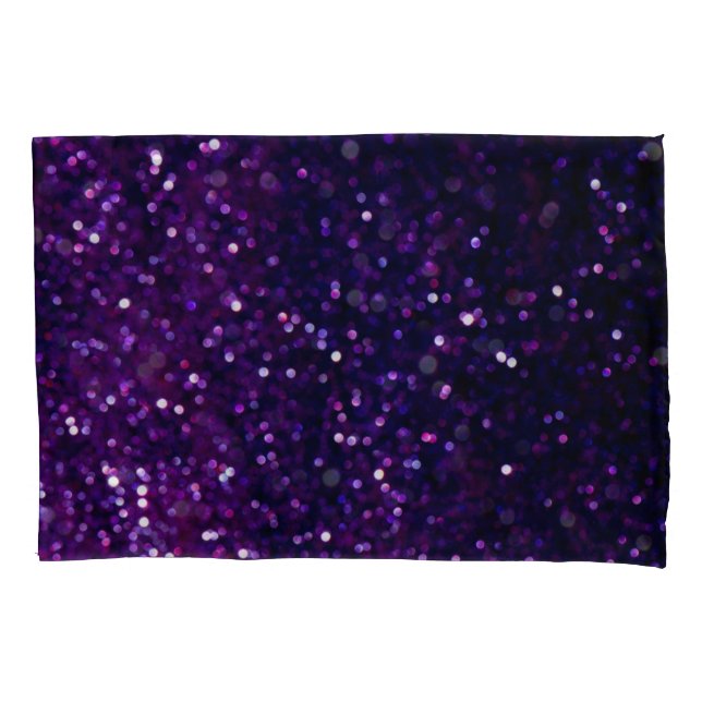 Purple Haze: Glitter Lights Background Pillowcase (Front)