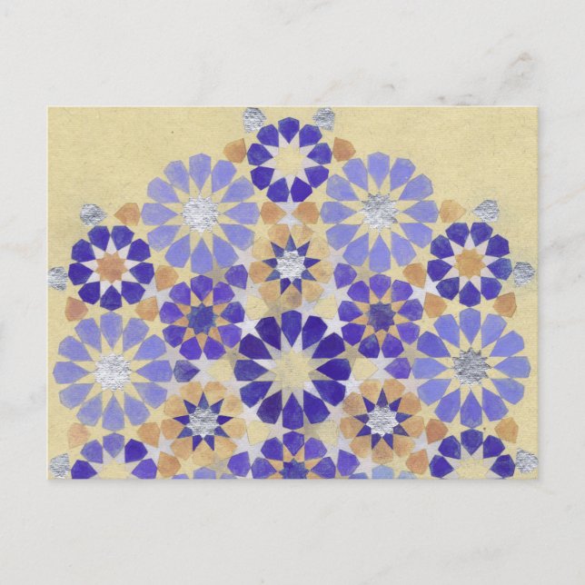 'Purple Haze' Islamic geometry postcard (Front)