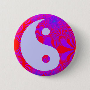 Purple Haze Yin and Yang 6 Cm Round Badge
