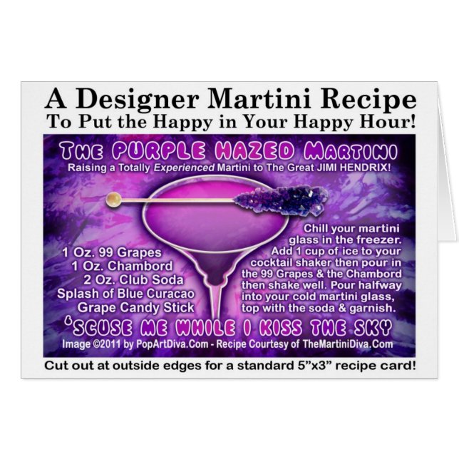 Purple Hazed (Grape) Martini Recipe Card (Front Horizontal)