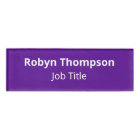 Purple HD Acrylic Name Tag Magnetic Professional
