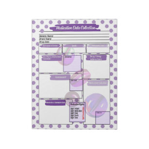 Purple Healthcare Student Medication Template  Notepad