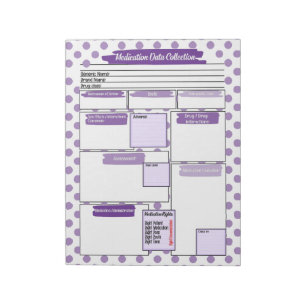 Purple Healthcare Student Medication Template  Notepad