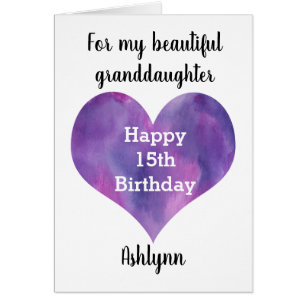 Purple Heart 15th Birthday Granddaughter
