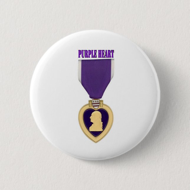 PURPLE HEART 6 CM ROUND BADGE (Front)