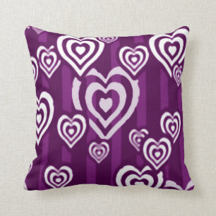 Purple Heart Airbrush Art Throw Pillow